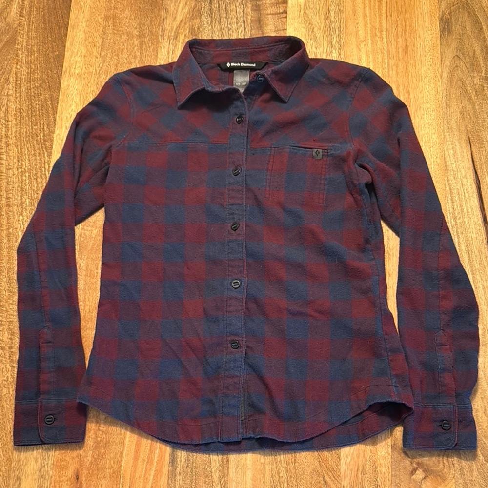Black Diamond Women's Red and Blue Plaid Shirt